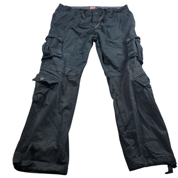 Matchstick Cargo Pants Mens 44x32 Black Military Utlity - Picture 1 of 7